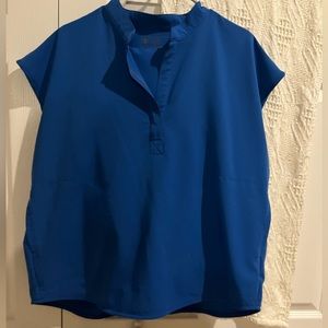 FIGS L Rafaela Oversized top, FIGS XL high-waisted Zamora jogger, Royal Blue